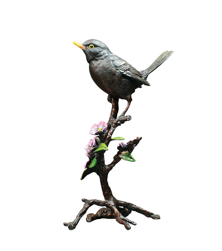 blackbird hand painted bronze sculpture keith sherwin
