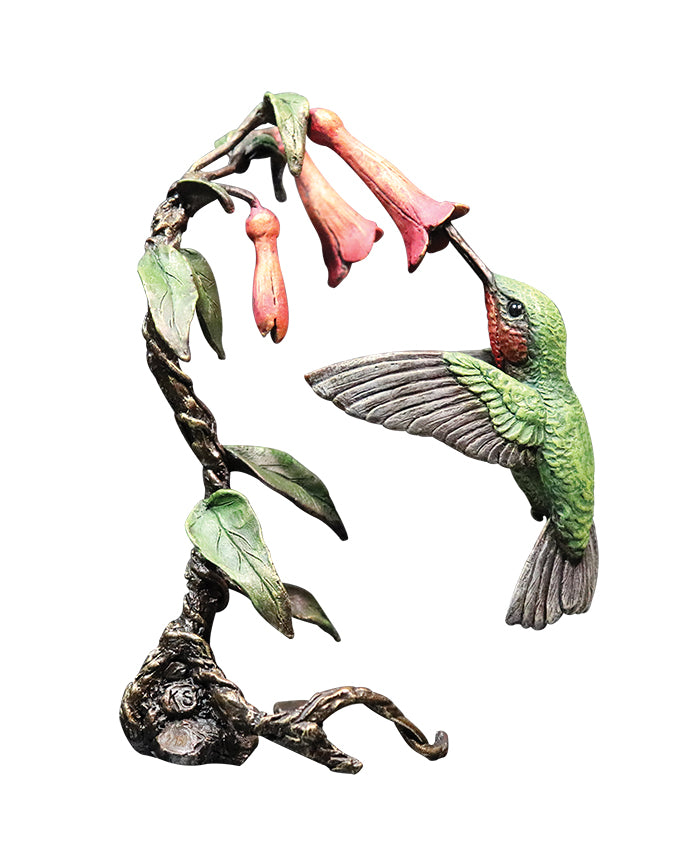 hand painted bronze hummingbird keith sherwin richard cooper limited edition