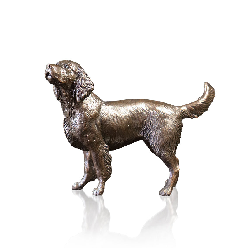 bronze sculpture springer spaniel dog standing