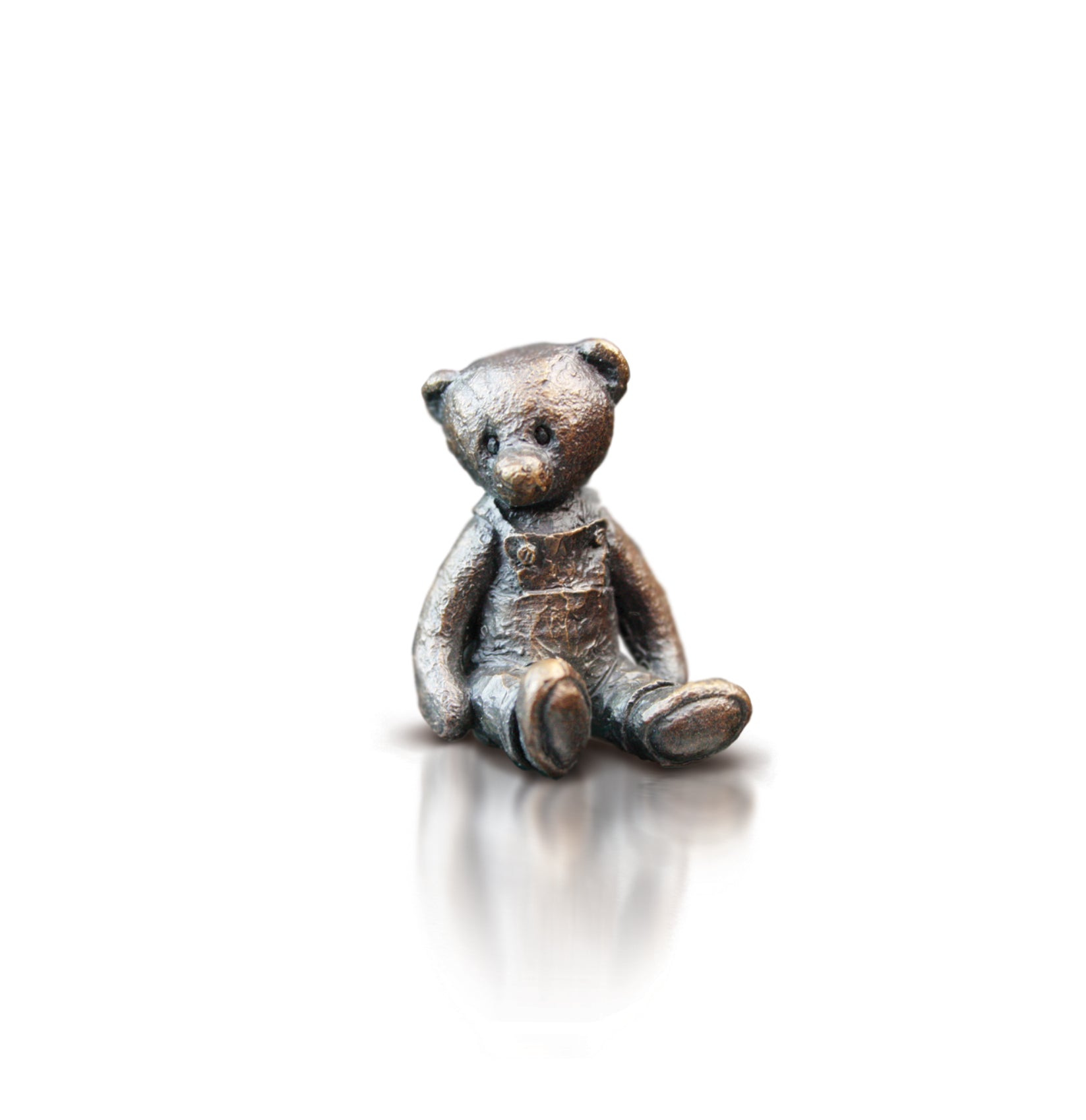 bronze bear in dungarees sculpture