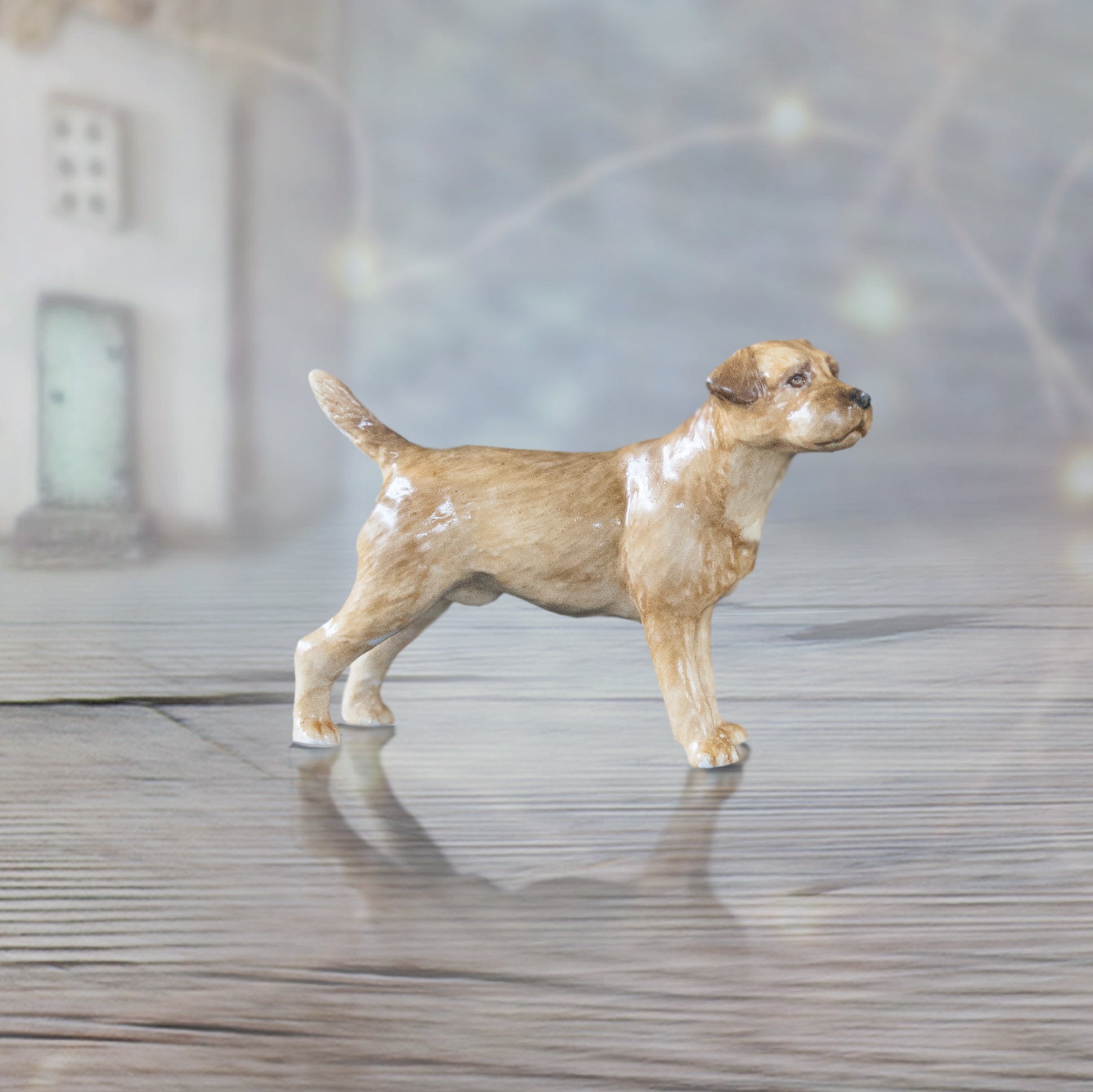 border terrier dog hand painted bone china gift