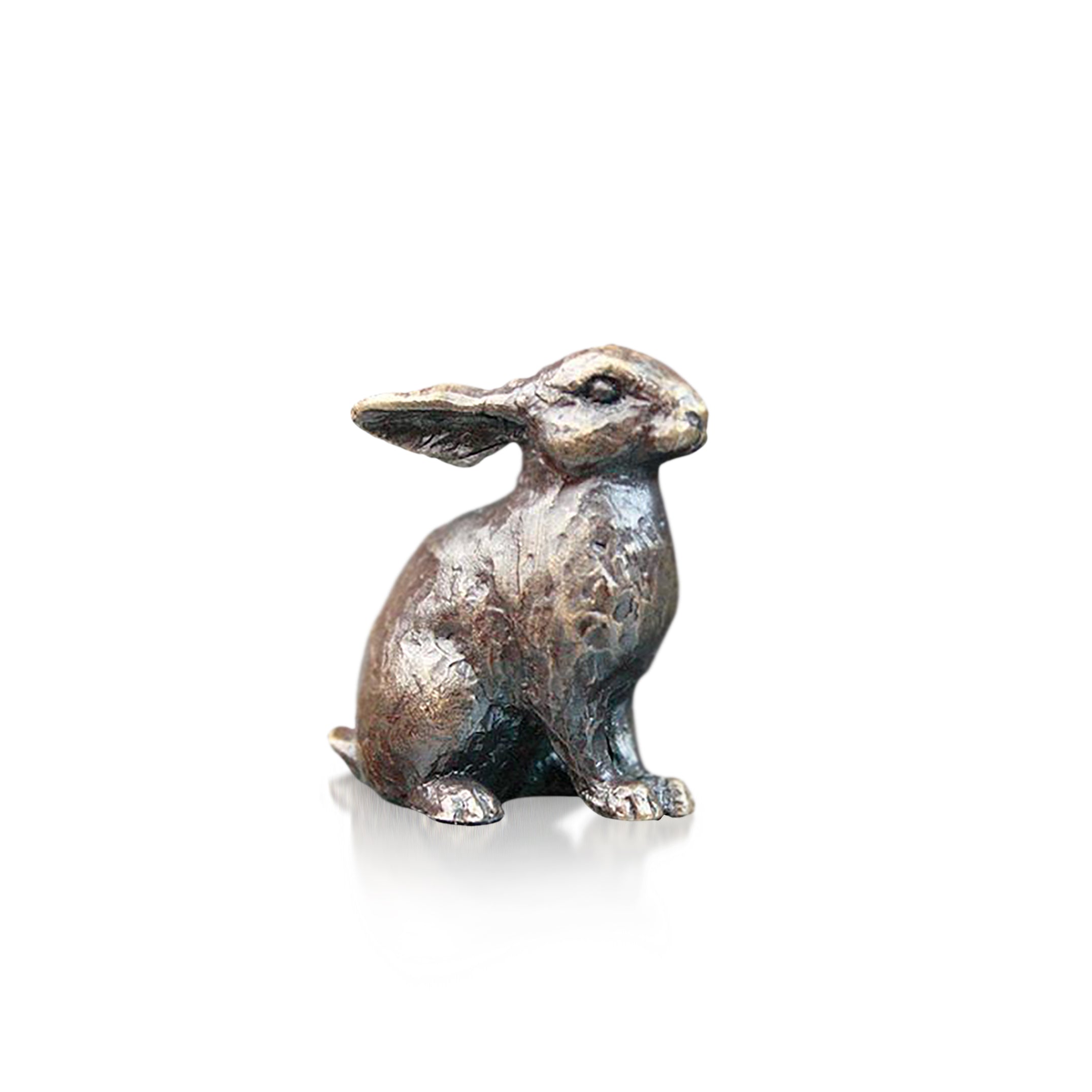 miniature bronze bunny gift sculpture butler and peach