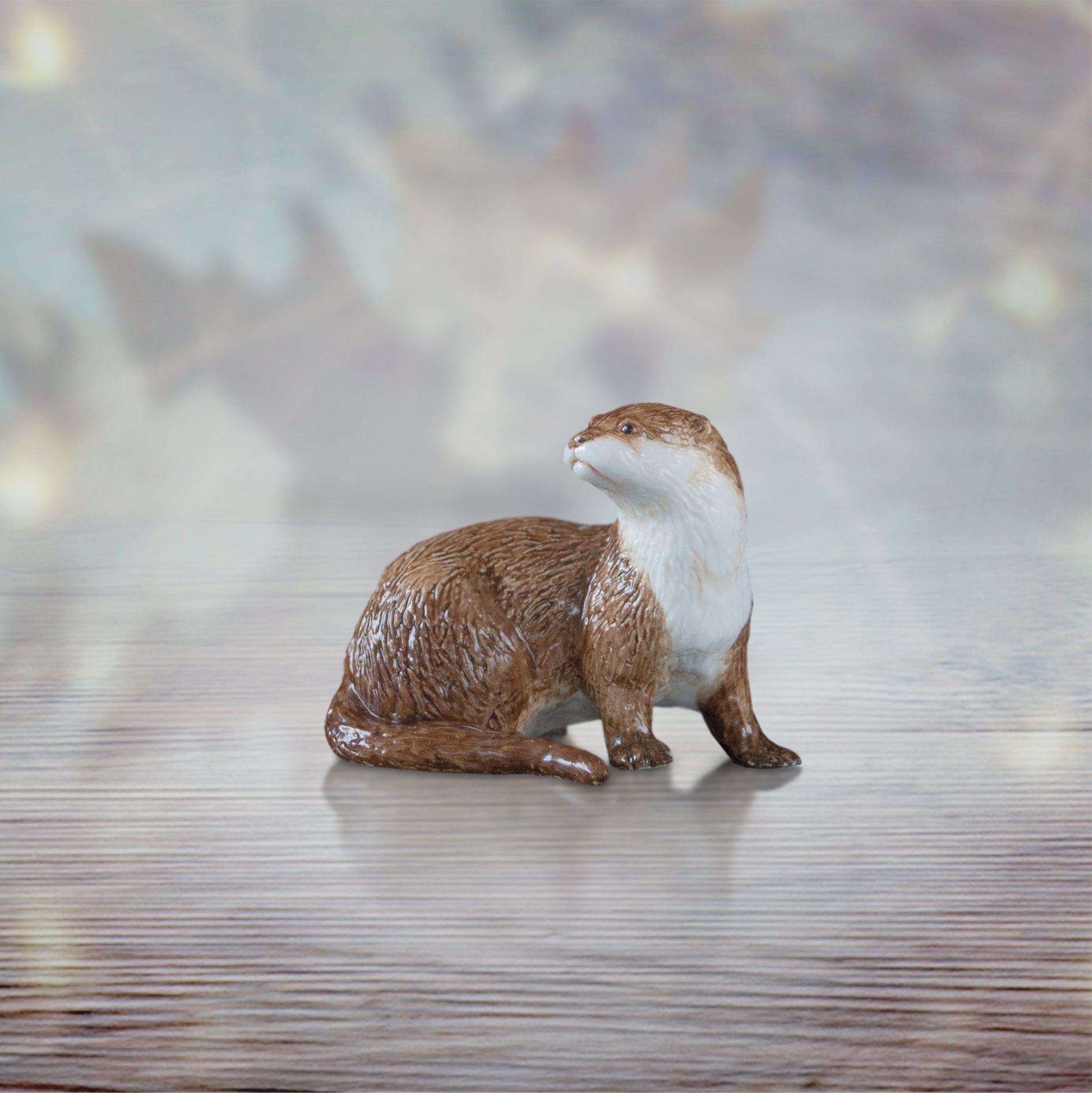 hand painted bone china river otter gift figurine