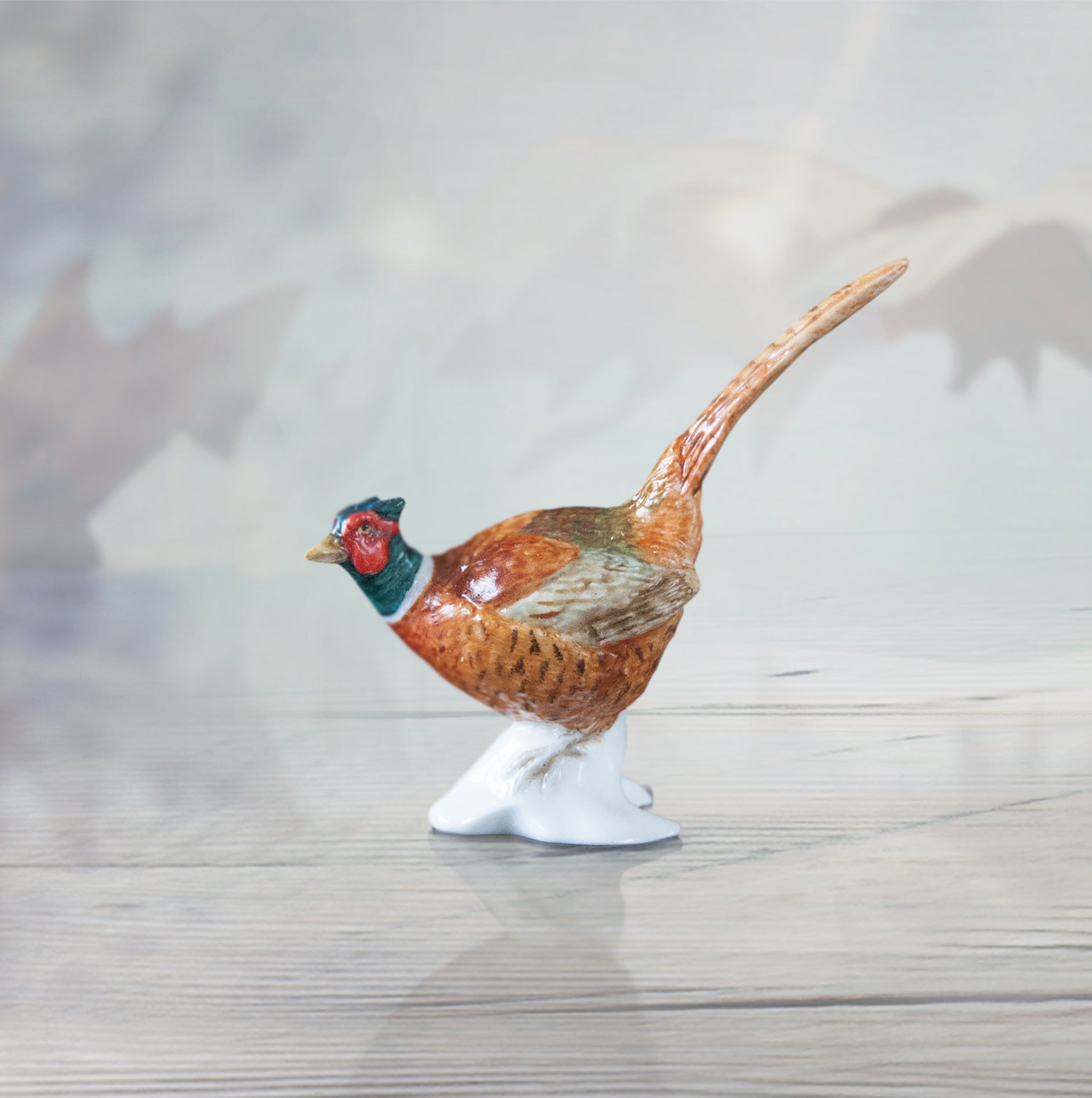 hand painted bone china pheasant gift figurine