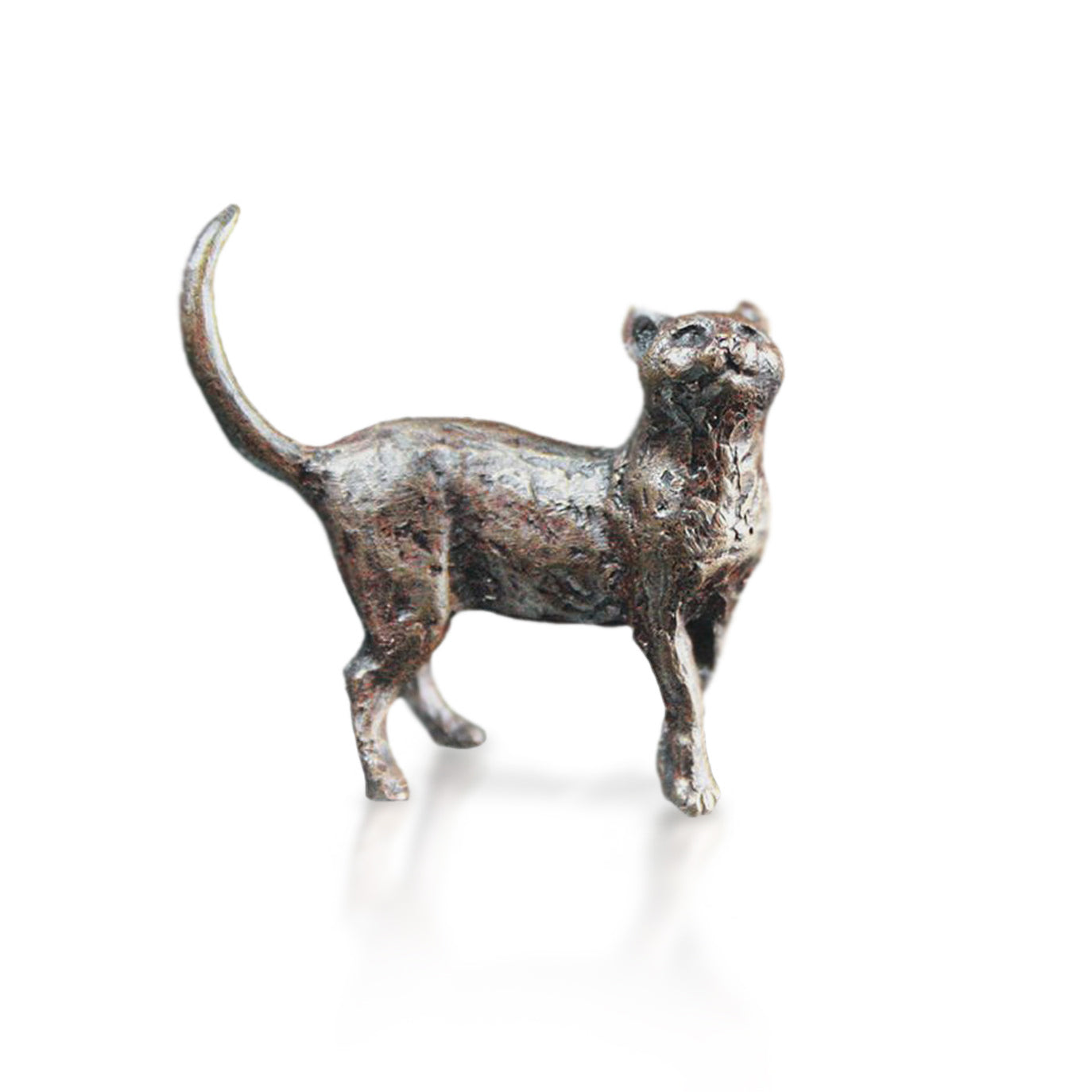 miniature bronze cat standing gift sculpture butler and peach