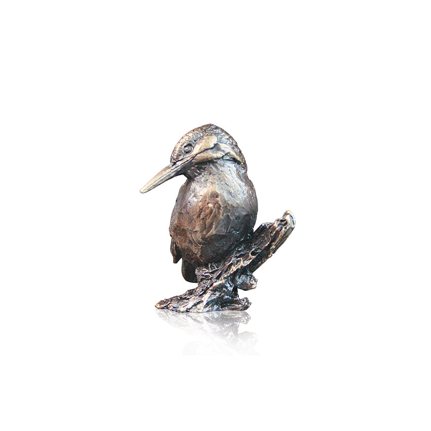 miniature bronze kingfisher gift sculpture butler and peach