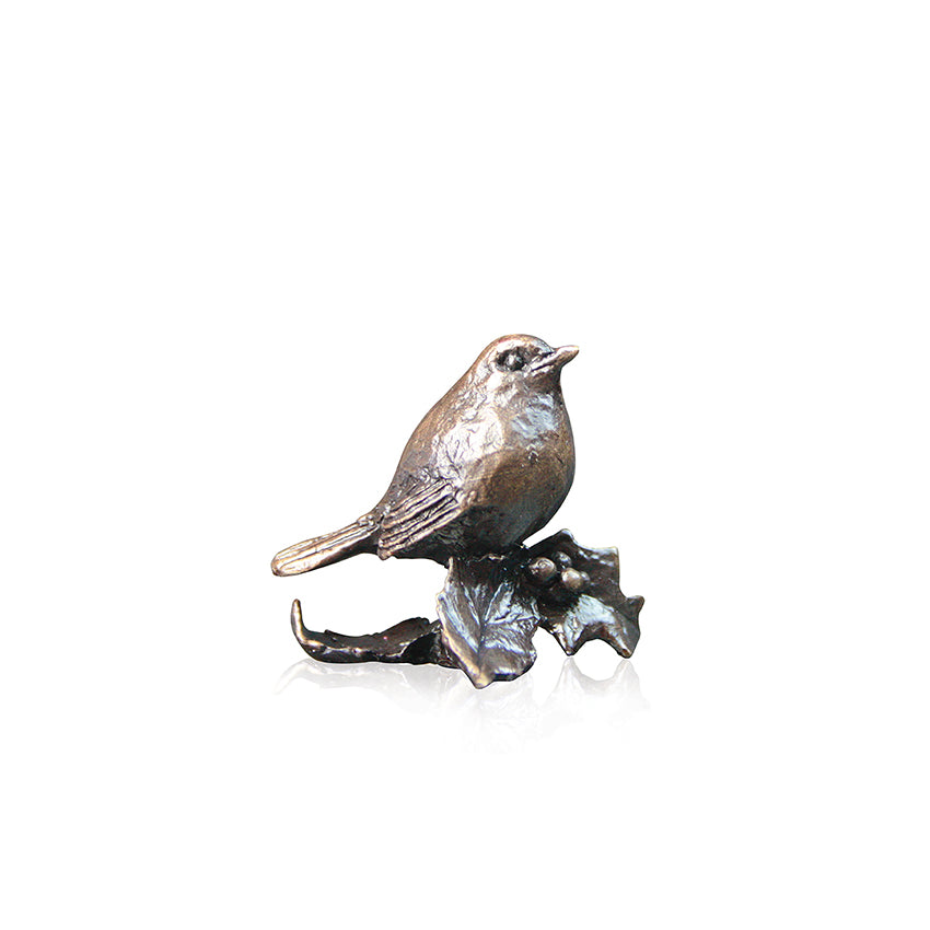 miniature bronze robin gift sculpture butler and peach