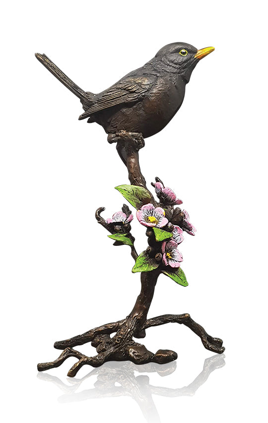 blackbird hand painted bronze sculpture keith sherwin