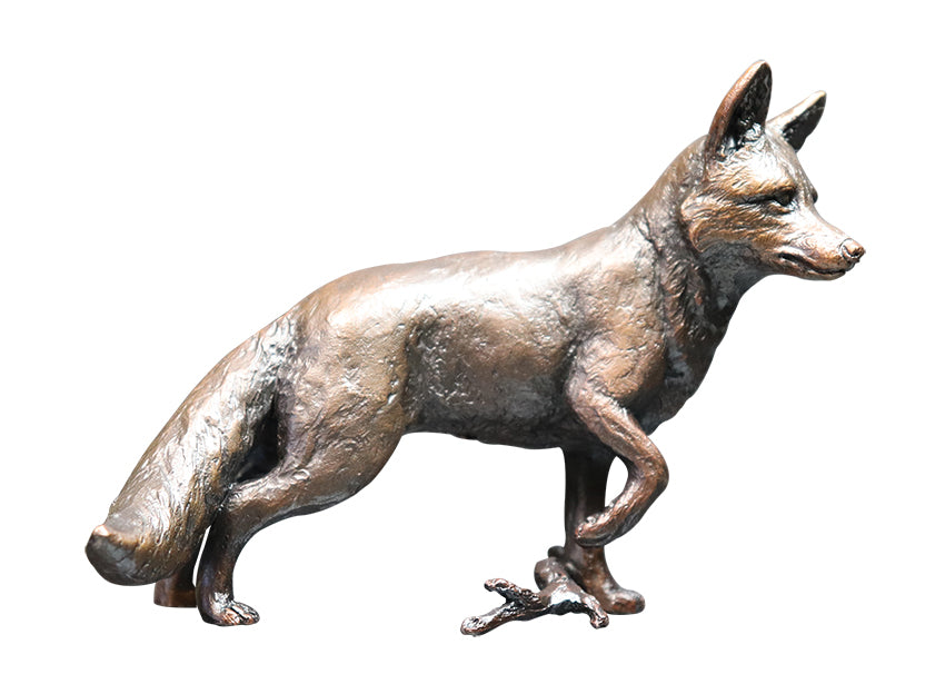 bronze fox standing sculpture keith sherwin limited edition