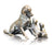 bronze sculpture retriever mother with two puppies