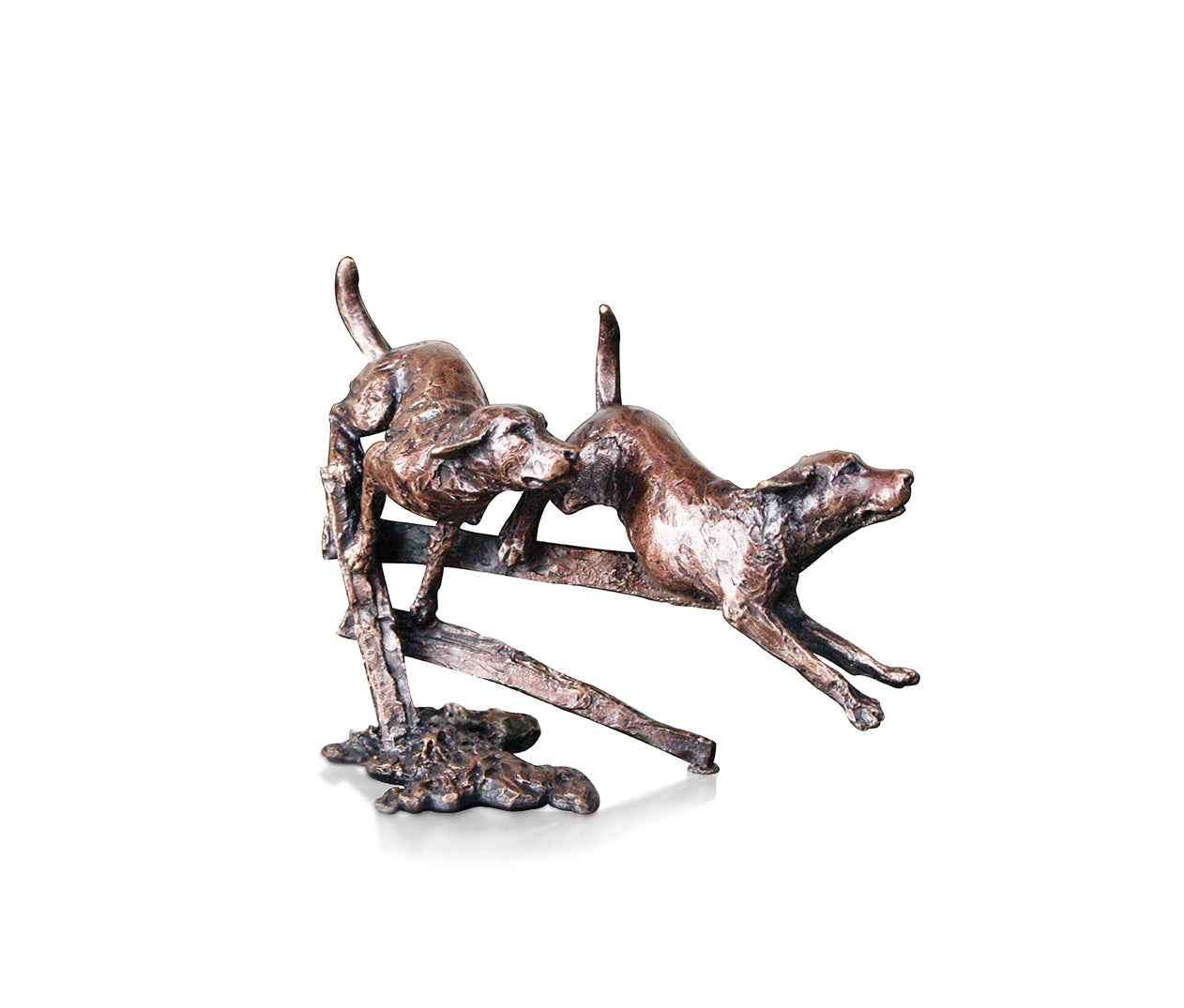 miniature bronze labradors gift sculpture butler and peach