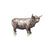 miniature bronze highland cow gift sculpture butler and peach