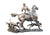 huntsman on horseback with hounds bronze sculpture