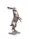 brown hare standing bronze sculpture
