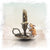 hand painted bronze mouse on candlestick sculpture