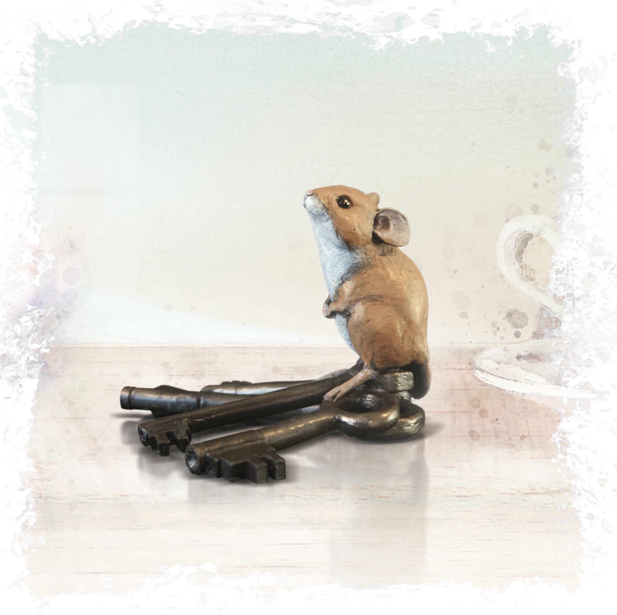 Mouse on Antique Keys (222BR)