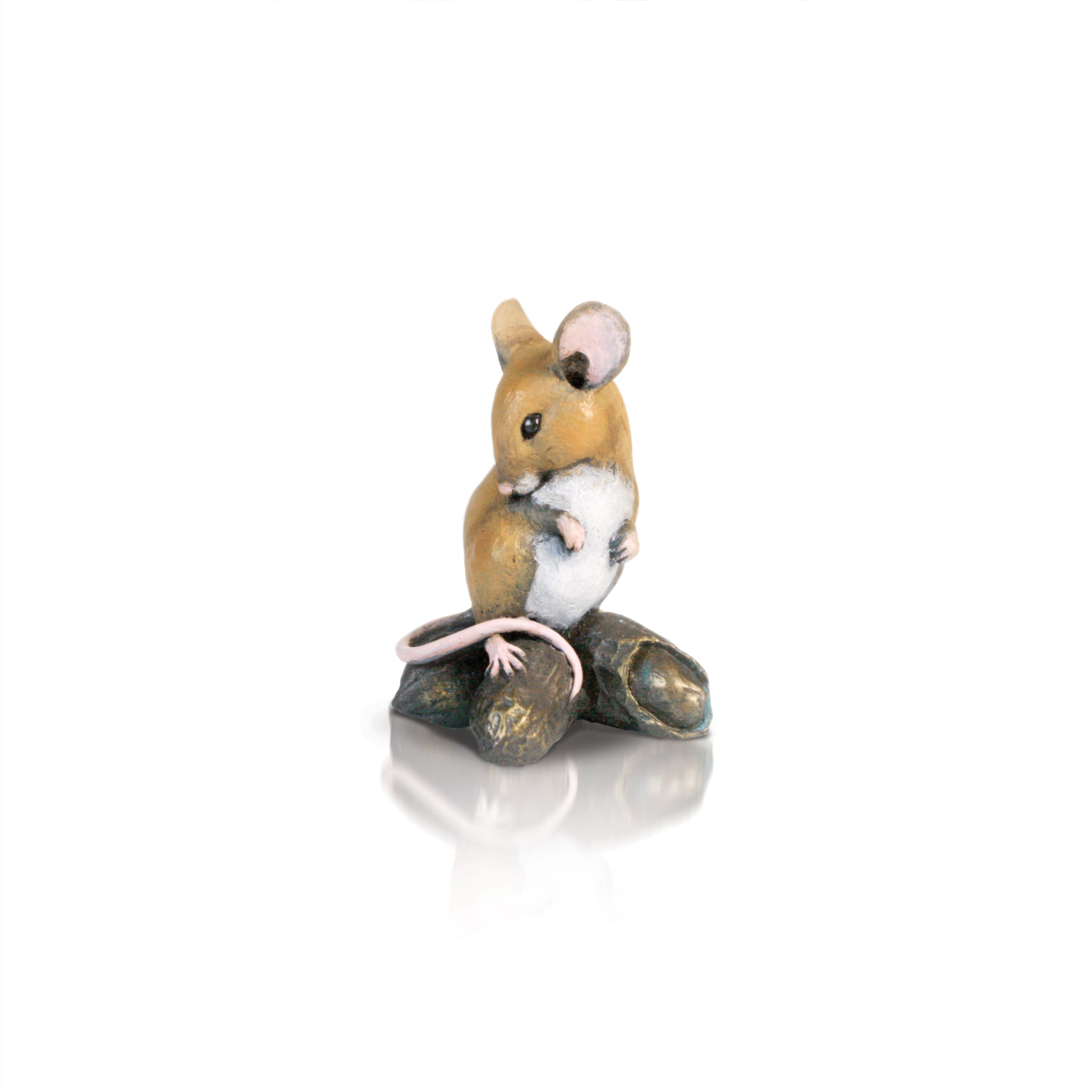 hand painted bronze mouse on monkey nuts sculpture